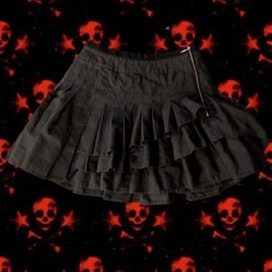 asymmetrical tennis skirt with side zip